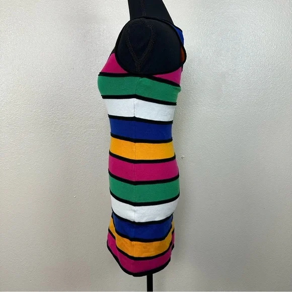 Y2K Wet Seal Striped Bodycon Dress Multicolor Women's Size S - Picture 8 of 13